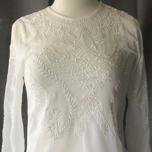 Style Mafia Sheer White Chiffon Long Sleeve Top